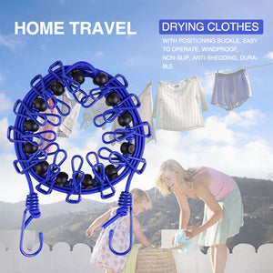 Portable Travel Clothesline With Clips