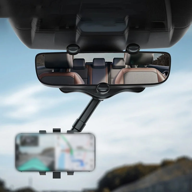Practical Multifunctional 360° Car Rearview Mirror Phone Holder